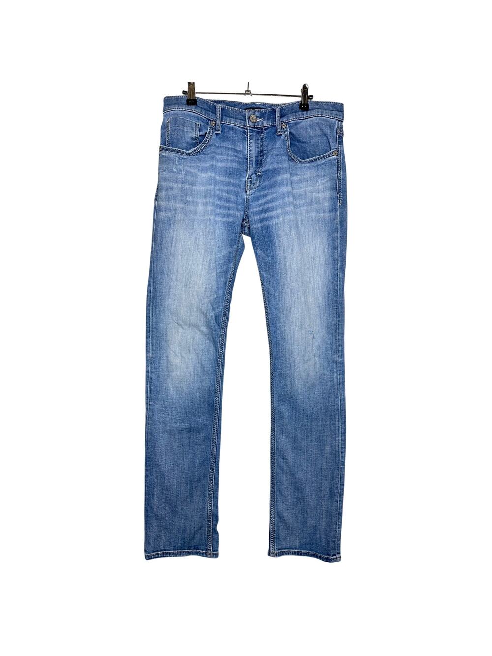 BKE Jake Straight Denim Blue Jeans Stretch Light Medium Wash Mens Size 33x34